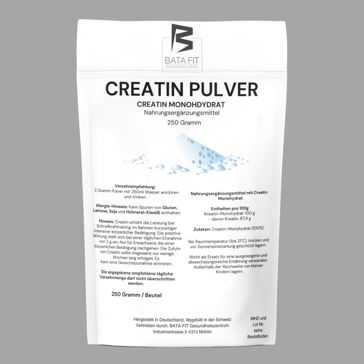 Poudre de créatine monohydrate - sachet de 250 g