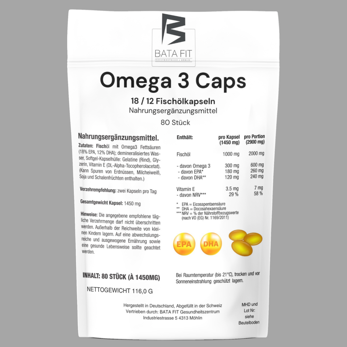 Omega 3 Kapseln - 80 Stück