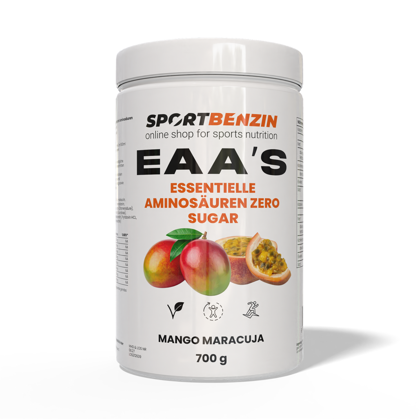 EAA powder vegan - essential amino acids - pineapple passion fruit - 320g powder
